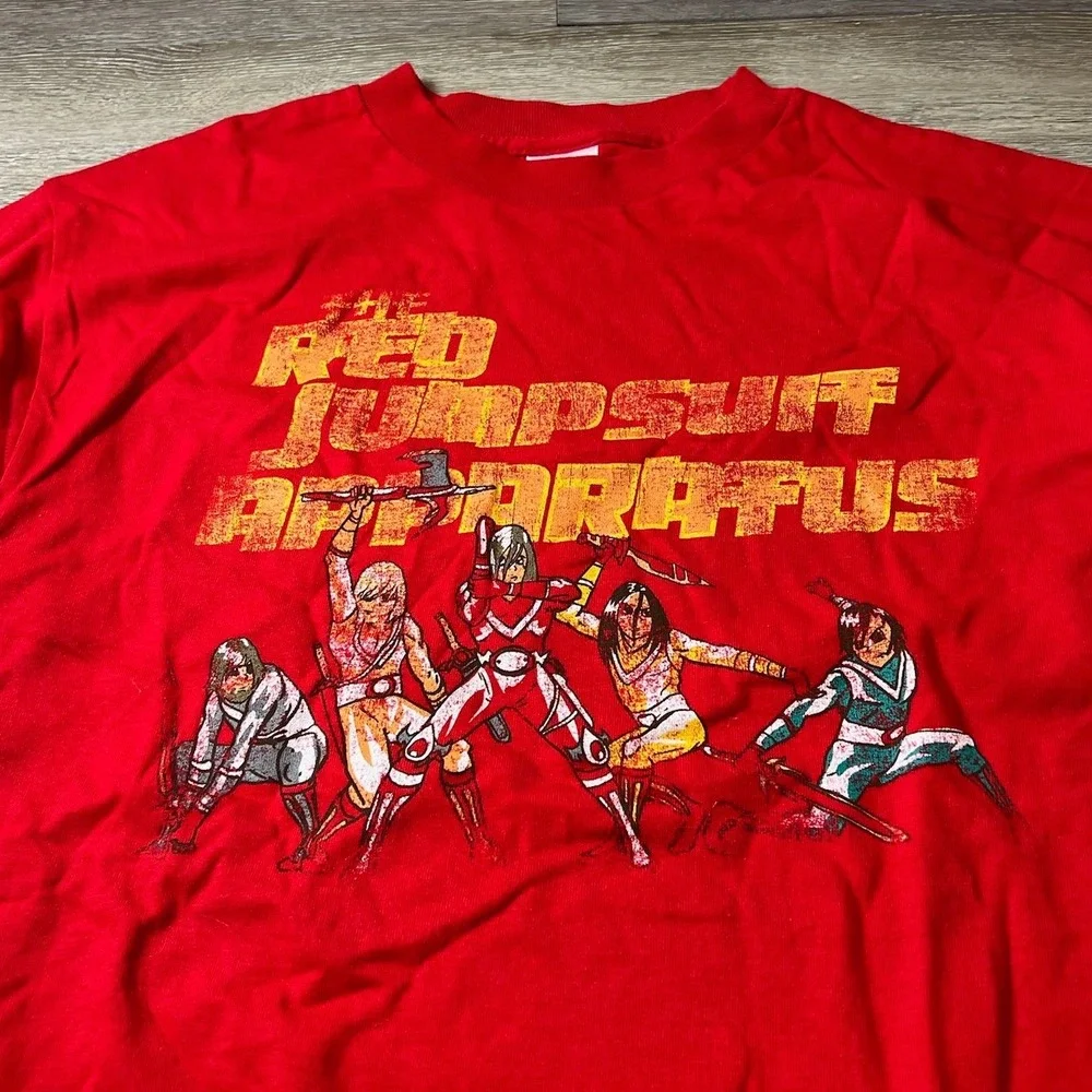 Vintage Red Jumpsuit Apparatus Shirt Mens M Red Graphic Band Tee Emo Pop Punk
